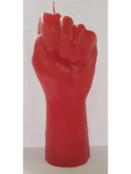 Große rote Faust-Kerze. 18 Zentimeter