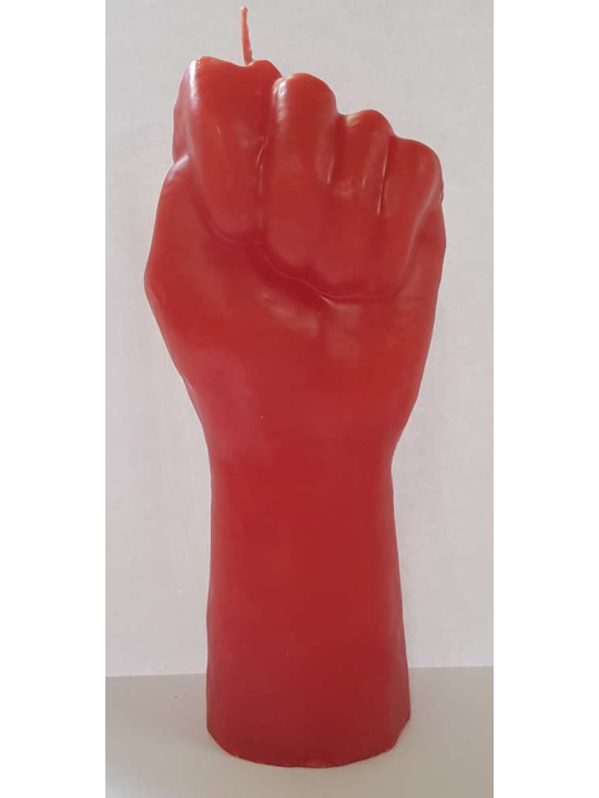Große rote Faust-Kerze. 18 Zentimeter