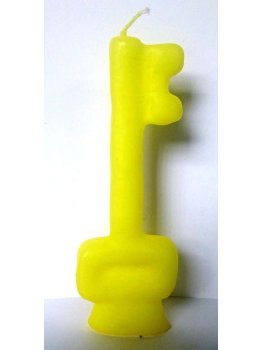 Gelbe Schlüsselkerze. 15 Zentimeter
