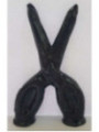 Große schwarze Scherenkerze. 18 Zentimeter