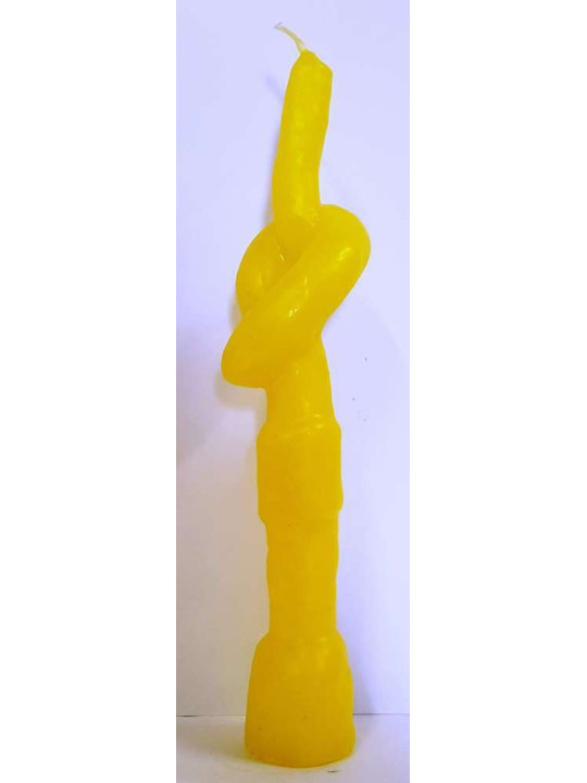 Gelbe Knotenkerze 20 Zentimeter