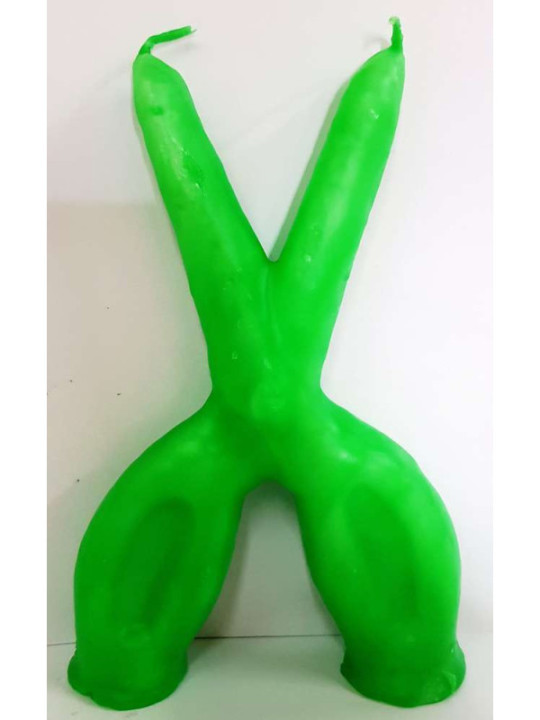 Große grüne Schere Kerze. 18 Zentimeter