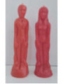 Große Kerze Mann und Frau 19 cm. Rot.