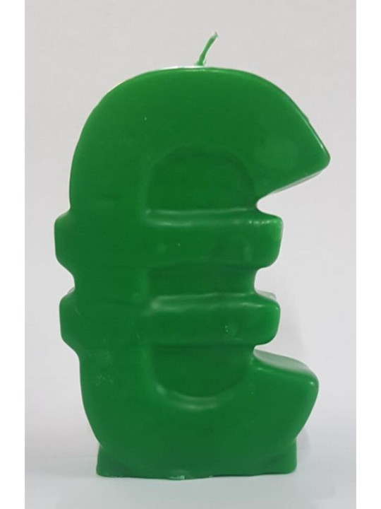 Grüne Euro-Kerze. 11 Zentimeter