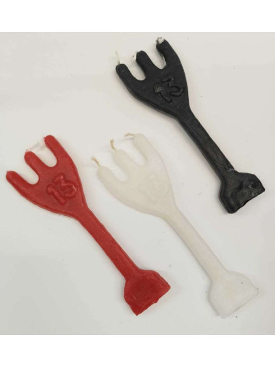 Handgemachte Dreizack Kerze Figur Exú Rot