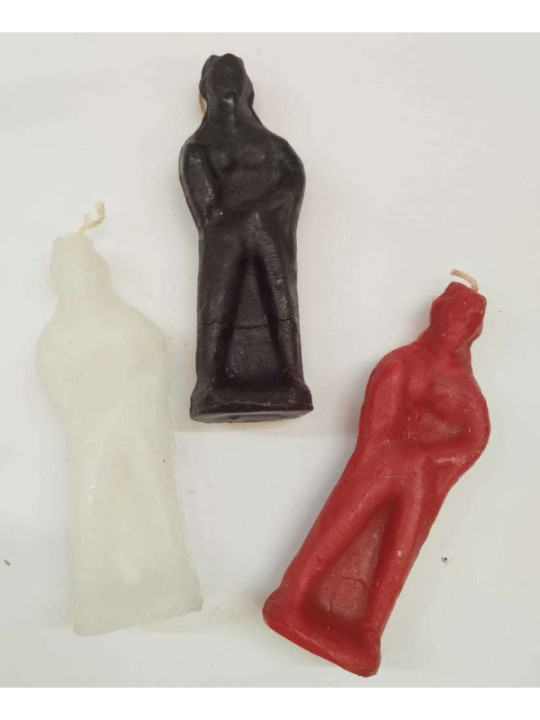Artisan Figur Kerze Exú Tranca Rúas Schwarz Weiß