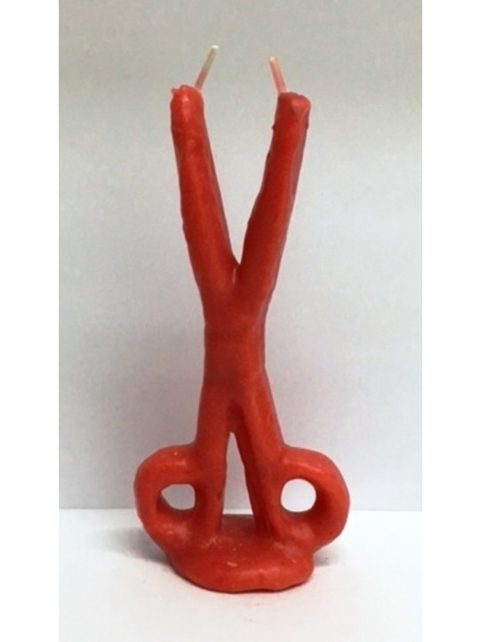 Rote Schere Kerze. 16 Zentimeter