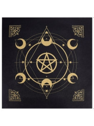 Filz Tarotmatte Pentagramm und Monde 49cm X 49cm