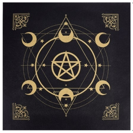 Filz Tarotmatte Pentagramm und Monde 49cm X 49cm