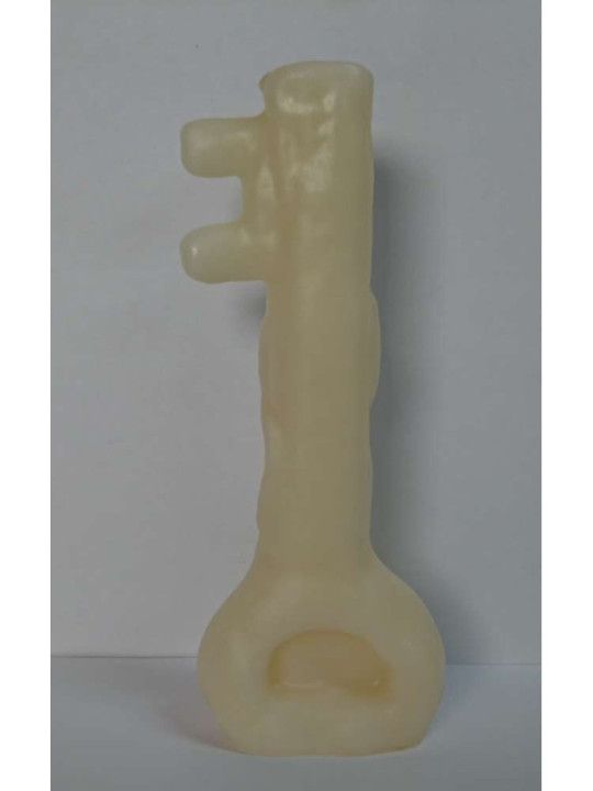 Weiße Schlüsselkerze. 18 Zentimeter