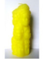 Tausend Gesichter Kerze, gelb, 14x5cm