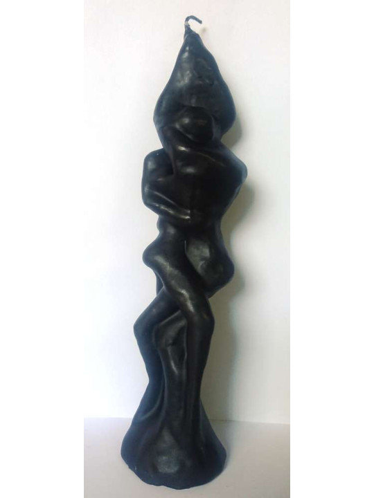 Large Couple Intertwined Black Male Female 27cm.