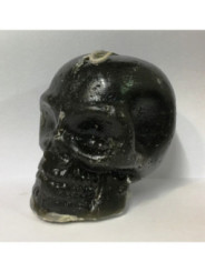 Kleine schwarze Totenkopfkerze. 7 x 8 Zentimeter
