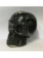 Kleine schwarze Totenkopfkerze. 7 x 8 Zentimeter