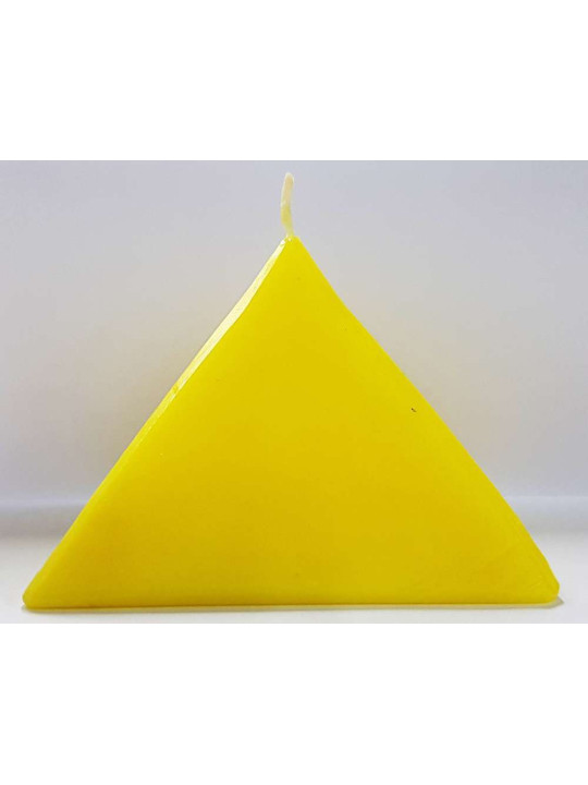 Gelbe Pyramidenkerze, 10cm Basis x 7,5cm Höhe, Geldöffner