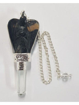 Onyx Mineral Engel Pendel mit Quarzspitze 5,5 bis 6,5cm