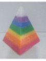 Pyramide Kerze 7 Farben, 10cm Basis x 13 cm Höhe.