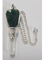 Grüner Quarz Mineral Engel Pendel mit Quarz Spitze 5 bis 6cm