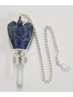 Lapislazuli Mineral Engel Pendel mit Quarz Spitze 5,5 bis 6,5cm