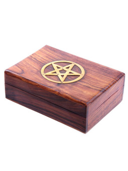 Pentagramm Naturholzkiste 17,5cm