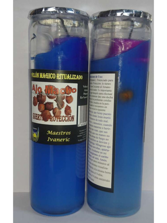 Magisches Kerze aus Gel, männlichem Knoblauch, Glück und Schutz