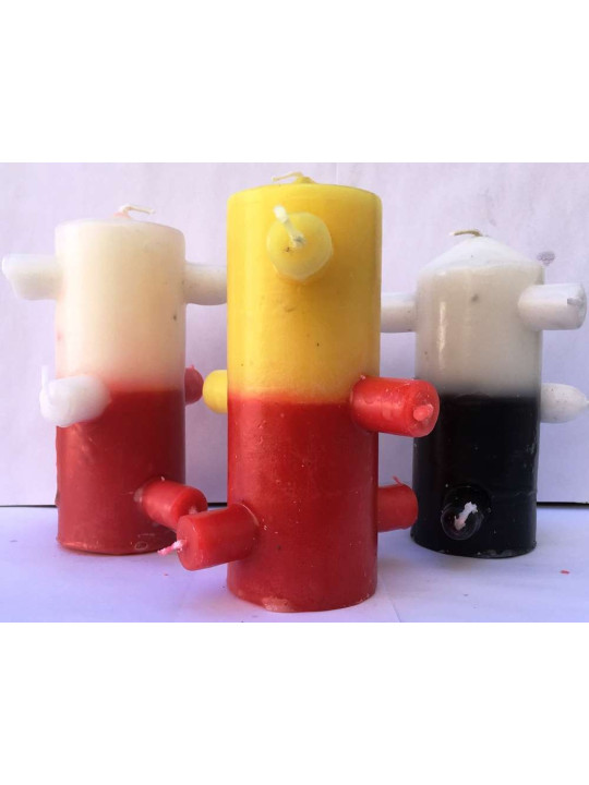 7 Wicks Grabmalarbeiten Gelb-Rot Kerze