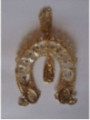 Hufeisen Amulett der Jungfrau Guadalupe. Familie Schutz 10x8 cm