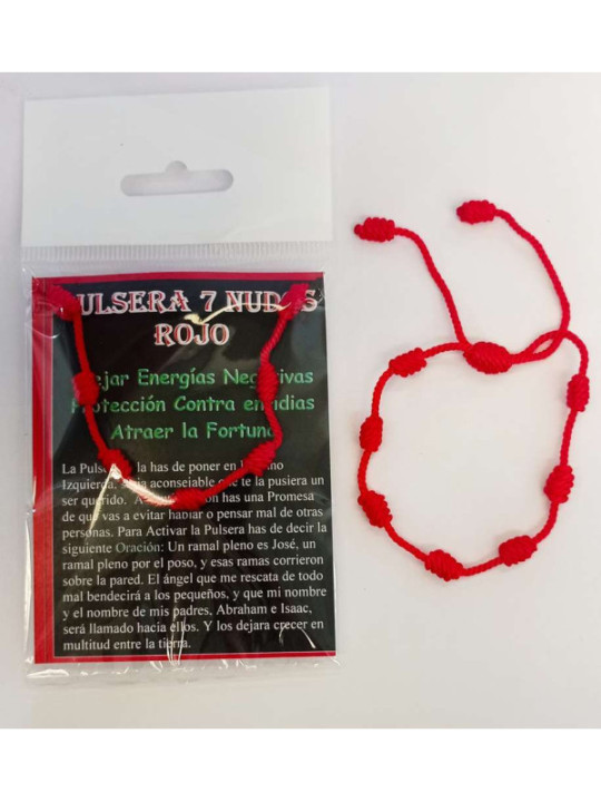 Armband der 7 roten Knoten. Hält Neid und Unglück fern, zieht das Glück an.