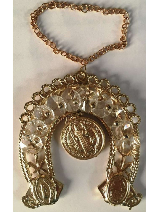 Amulett Hufeisen des Heiligen Benedikt. Home Business Schutz. 10x8 cm