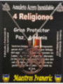 Handgefertigter Edelstahl-Talisman 3,2 cm, 4 Religionen, Frieden, Harmonie, großer Schutz