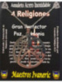 Handgefertigter Edelstahl Talisman 3,9 cm, 4 Religionen, Frieden, Harmonie, Großer Schutz
