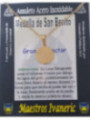 Kleiner handgefertigter goldener Talisman aus Edelstahl, Heiliger Benedikt, Großer Beschützer