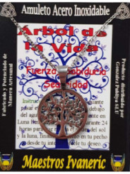 Handgefertigter Talisman aus Edelstahl, Lebensbaum
