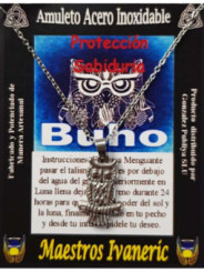 Handgefertigter Talisman aus Edelstahl, Eule