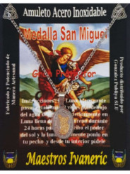 Handgefertigter Edelstahl Talisman, Sankt Michael Medaille, Großer Beschützer