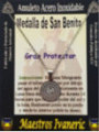 Handgefertigter Talisman aus Edelstahl, Heiliger Benedikt, Großer Beschützer
