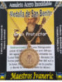 Kleiner handgefertigter goldener Talisman aus Edelstahl, Heiliger Benedikt, Großer Beschützer