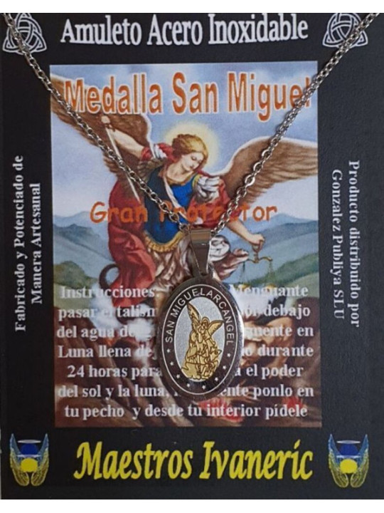 Edelstahl Talisman, Sankt Michael Medaille 2,7 cm, Großer Beschützer