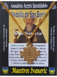 Handgefertigter goldener Talisman aus Edelstahl, San Benito