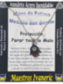 Handgefertigter Edelstahl Talisman Hand der Fatima mit Medaille Sankt Benedikt