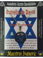 Handgefertigter Talisman aus Edelstahl, Davidstern. Großer Beschützer