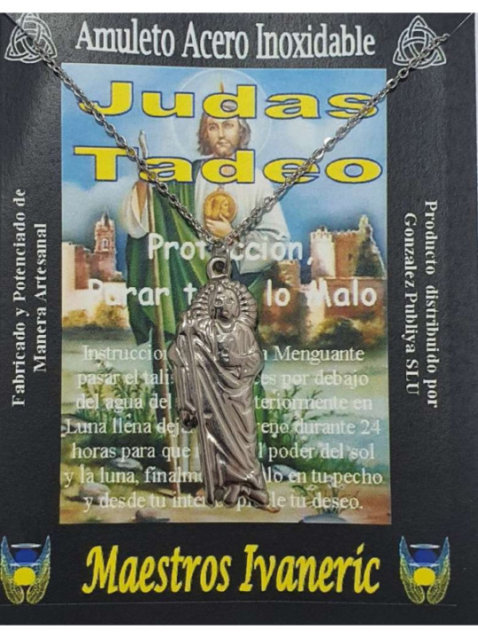 Handgefertigter Talisman aus Edelstahl, Judas Thaddäus