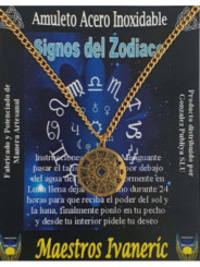 Handgefertigter goldener Edelstahl-Talisman, Tierkreiszeichen