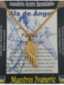 Goldener handgefertigter Engelsflügel-Talisman aus Edelstahl. Stärke und Schutz.