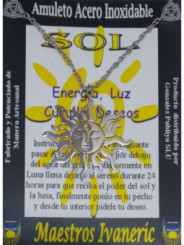 Handgefertigter Edelstahl Talisman Sonne. Energie, Licht