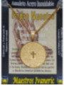 Großer handgefertigter Talisman aus vergoldetem Edelstahl, Medaille mit Vaterunser, 3,3 cm Durchmesser