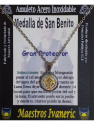 Kleine Medaille aus Edelstahl, Heiliger Benedikt, Großer Beschützer