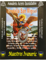St. Michael Medaille aus Edelstahl mit Kette