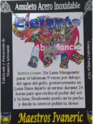 Handgefertigter Edelstahl-Talisman Elefant