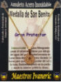 Goldener handgefertigter Talisman aus Edelstahl, Heiliger Benedikt, Großer Beschützer